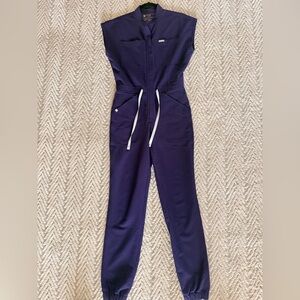 Figs Rafaela ScrubJumpsuit: Purple Jam